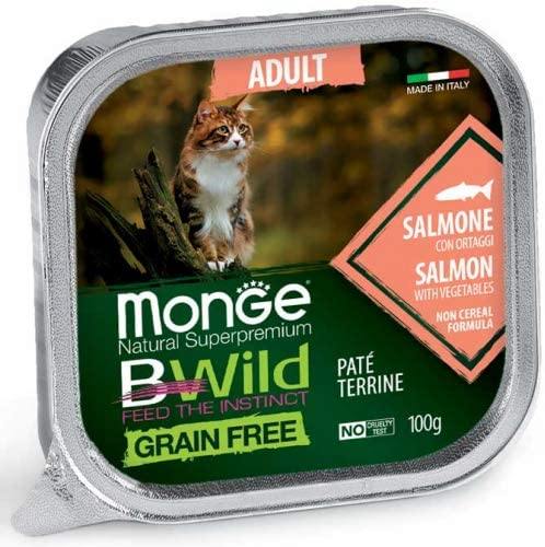 Monge Bwild Grain Free Salmone con Ortaggi 100gr - Alimento Gatto Adulto Monge Bwild Grain Free Salmone con Ortaggi 100gr - Alimento Gatto Adulto